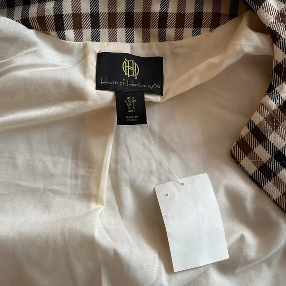 House of Harlow 1960 Plaid Blazer - Black and White NWT S - Picture 6 of 8